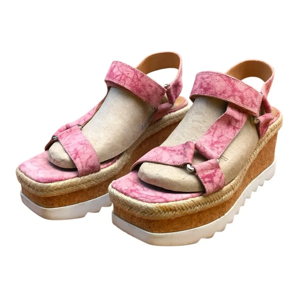 Marc Fisher ML GYLIAN platform wedge pink Sandals. Size 8.5